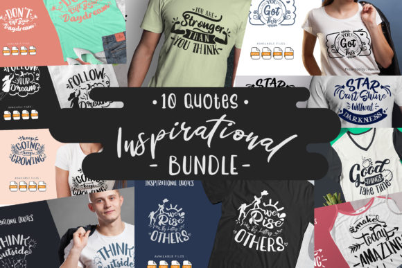 10 Inspirationa Bundle Lettering Quote: Graphics & Crafts