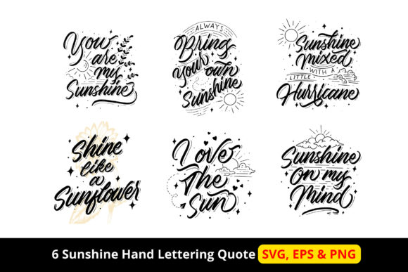 6 Sunshine Hand Lettering Quote