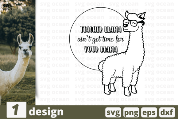 Teacher Lama Quote Graphics and Crafts